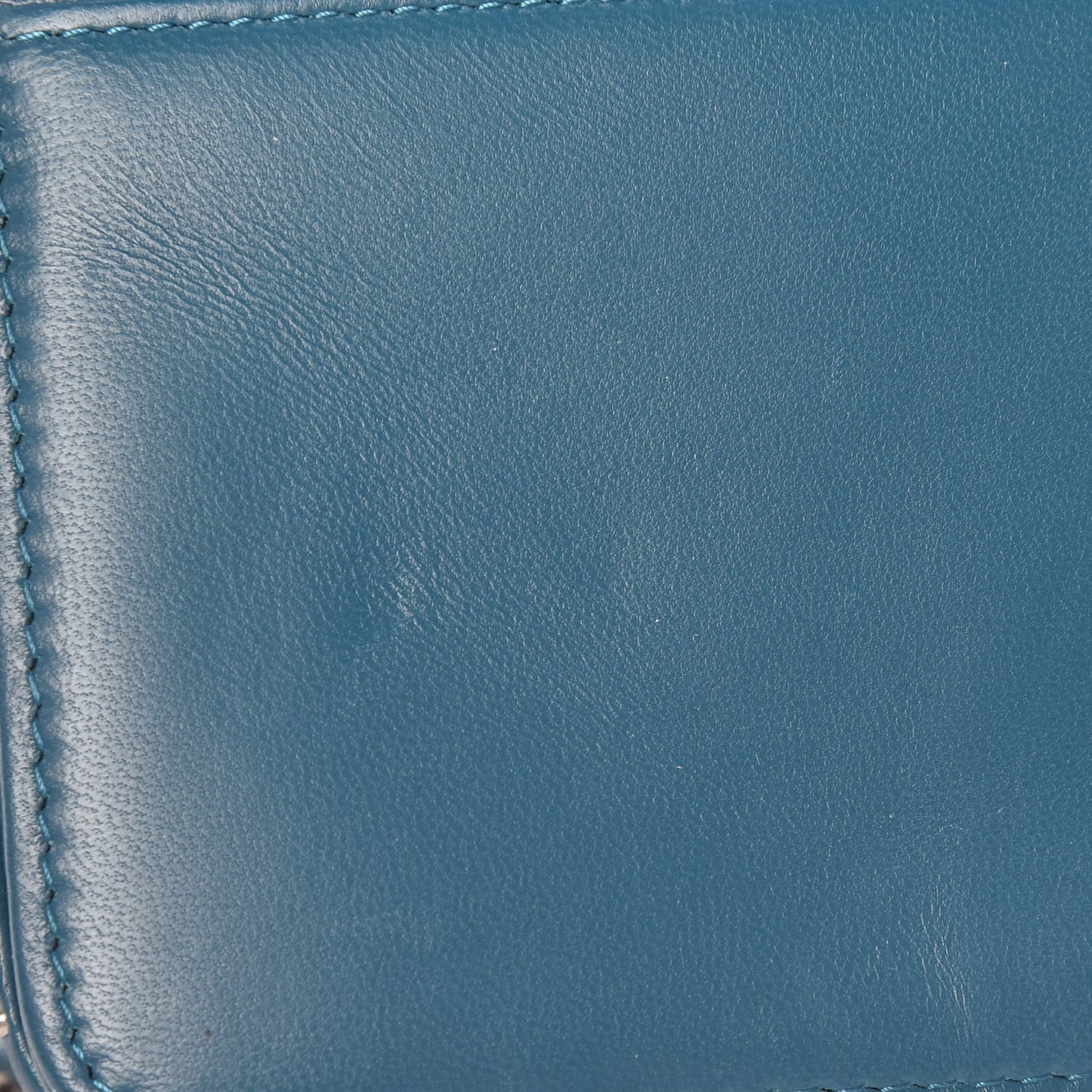 Lambskin Chevron Quilted Studded Wallet On Chain WOC Blue
