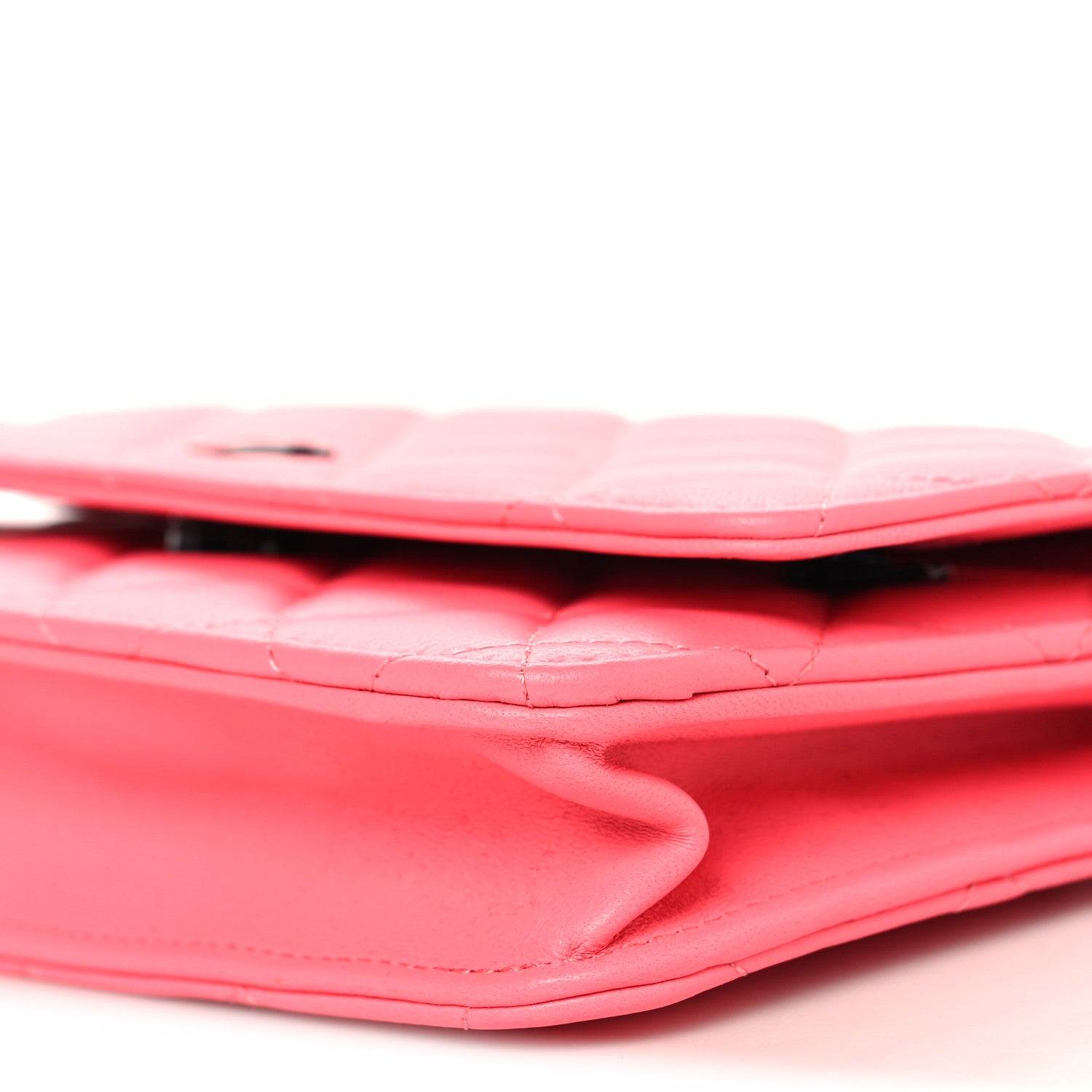 Chanel Lambskin Quilted Wallet On Chain WOC Coral Pink 10 of 11