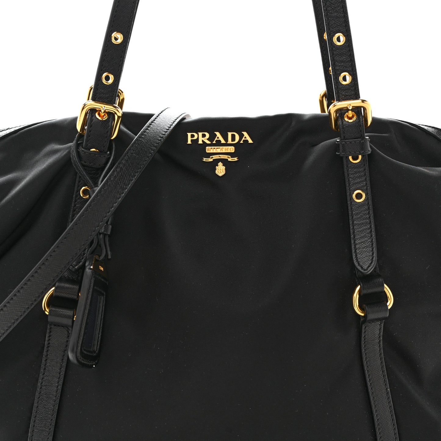 Tessuto Nylon Saffiano Tote Black