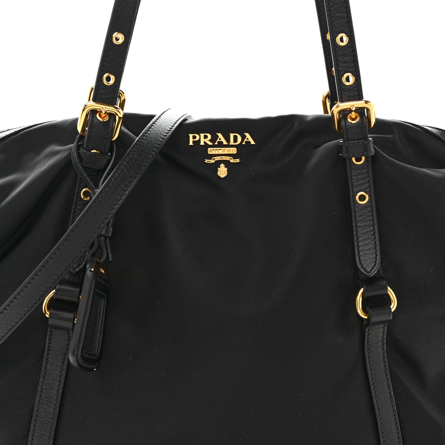 Prada Tessuto Nylon Saffiano Tote Black 8 of 14