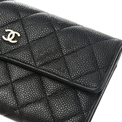 Chanel Caviar Quilted Large Gusset Flap Wallet Black 9 of 9