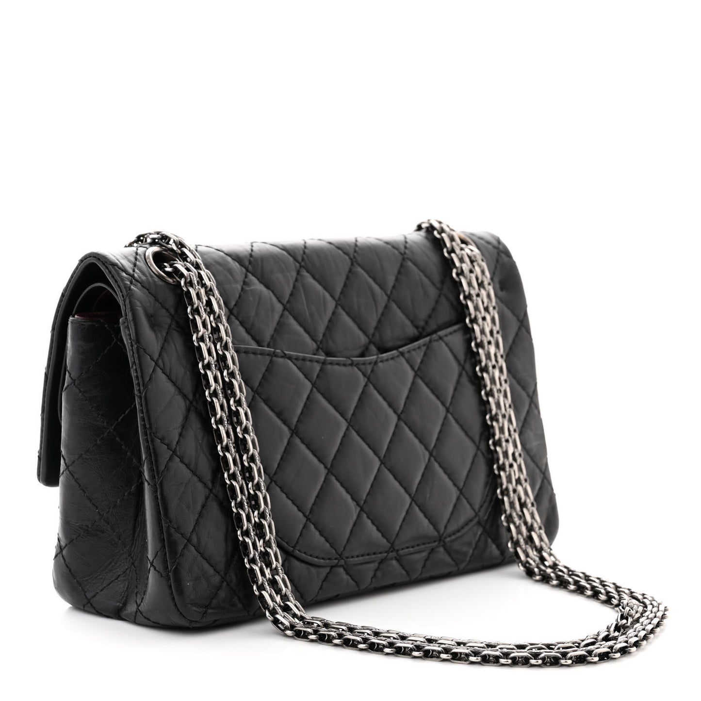 Aged Calfskin Quilted 2.55 Reissue 225 Flap Black