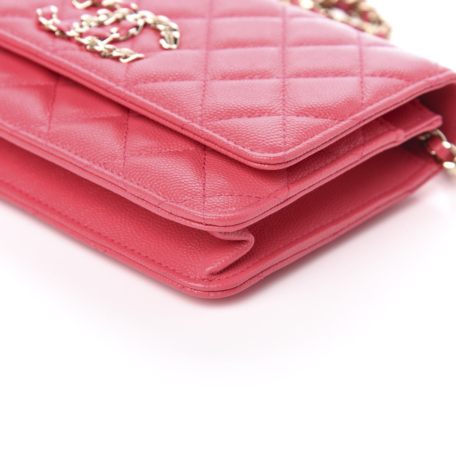 Chanel Caviar Quilted French New Wave Chain CC Wallet On Chain WOC Pink 10 of 12