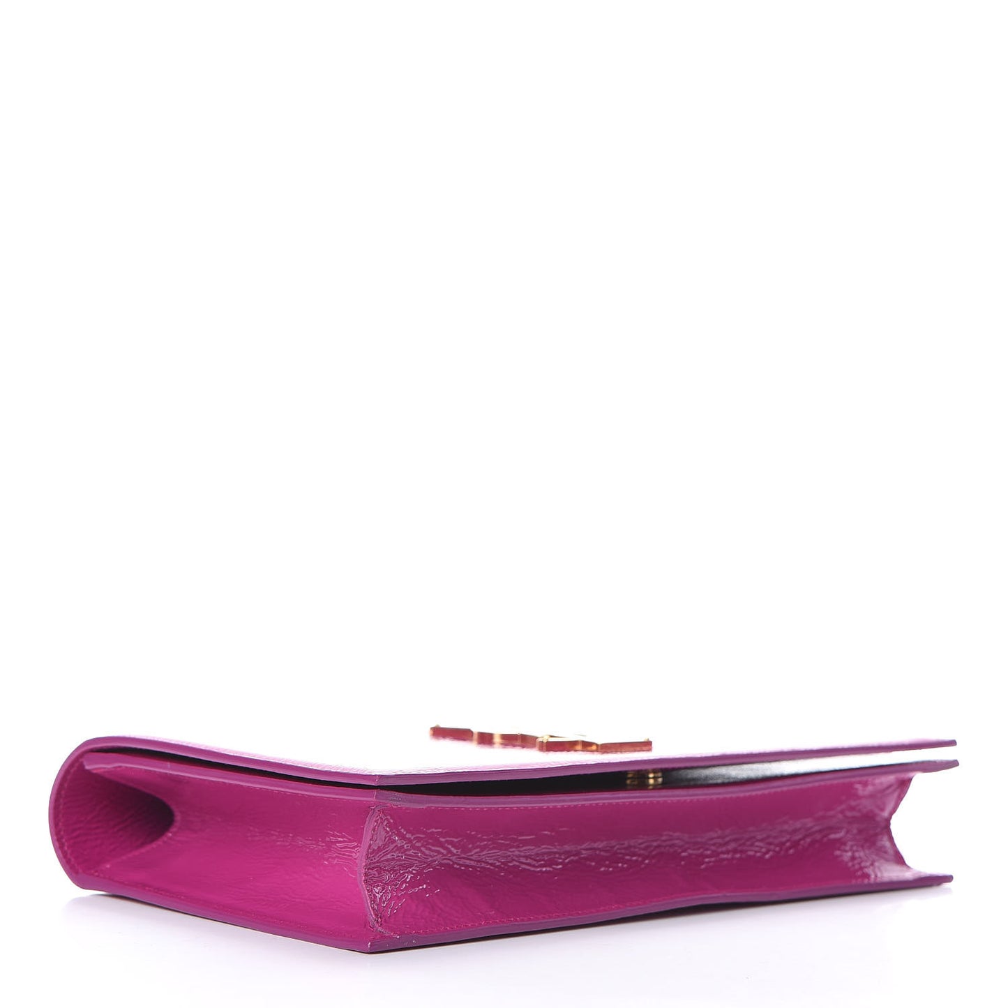 Textured Patent Classic Monogram Kate Clutch Electric Pink