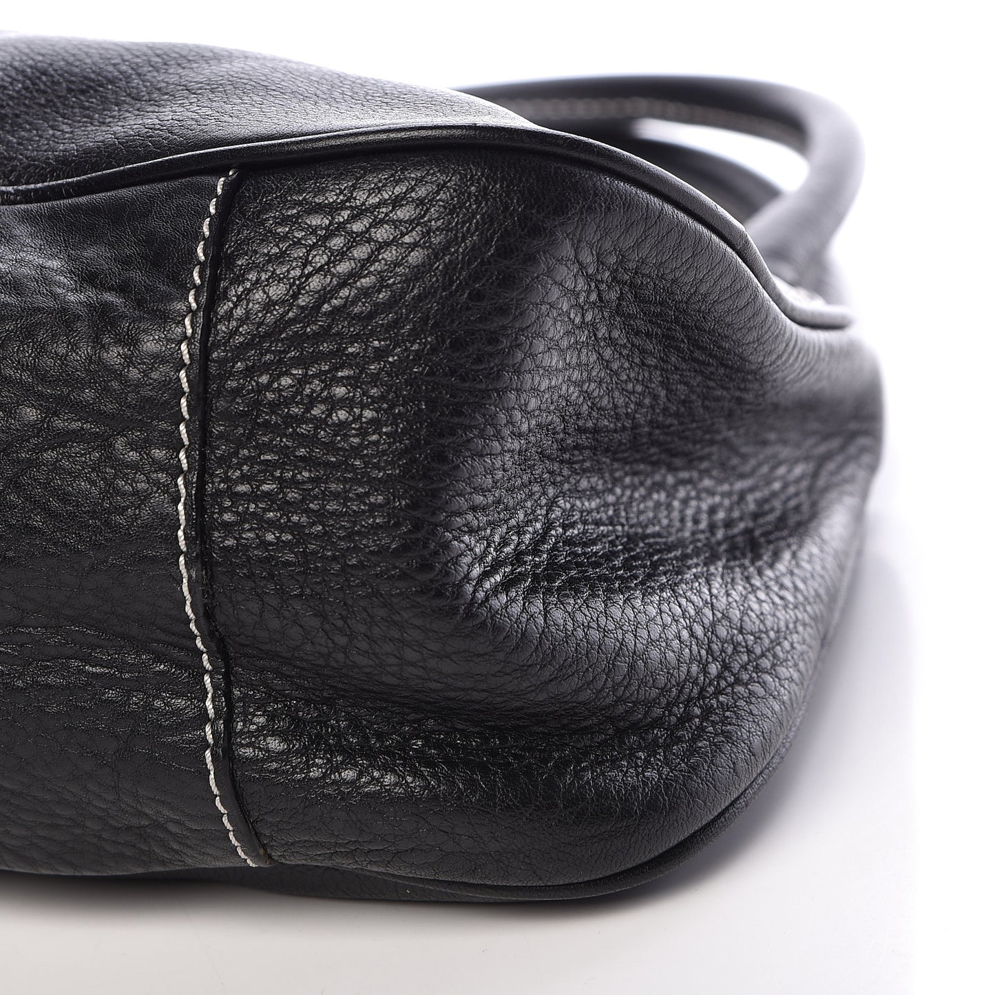 Vitello Daino Box Shoulder Bag Black