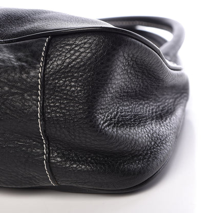 Prada Vitello Daino Box Shoulder Bag Black 9 of 16