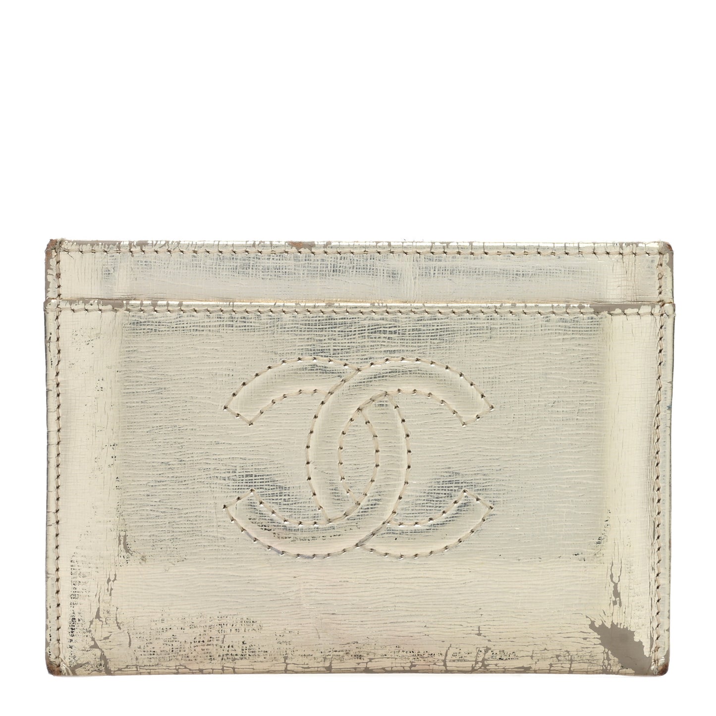 Metallic Calfskin CC Card Holder Gold