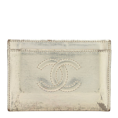 Chanel Metallic Calfskin CC Card Holder Gold 1 of 12