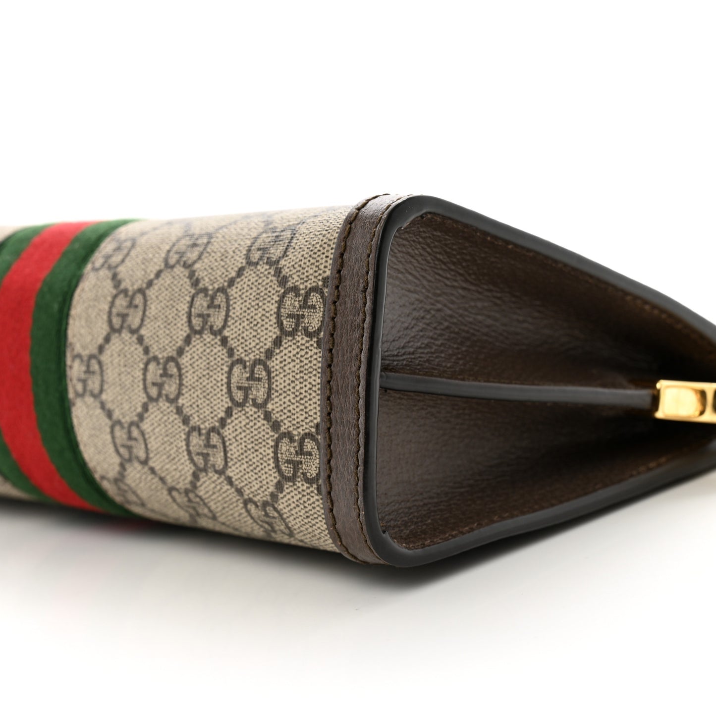 GG Supreme Monogram Web Small Ophidia Chain Shoulder Bag Brown