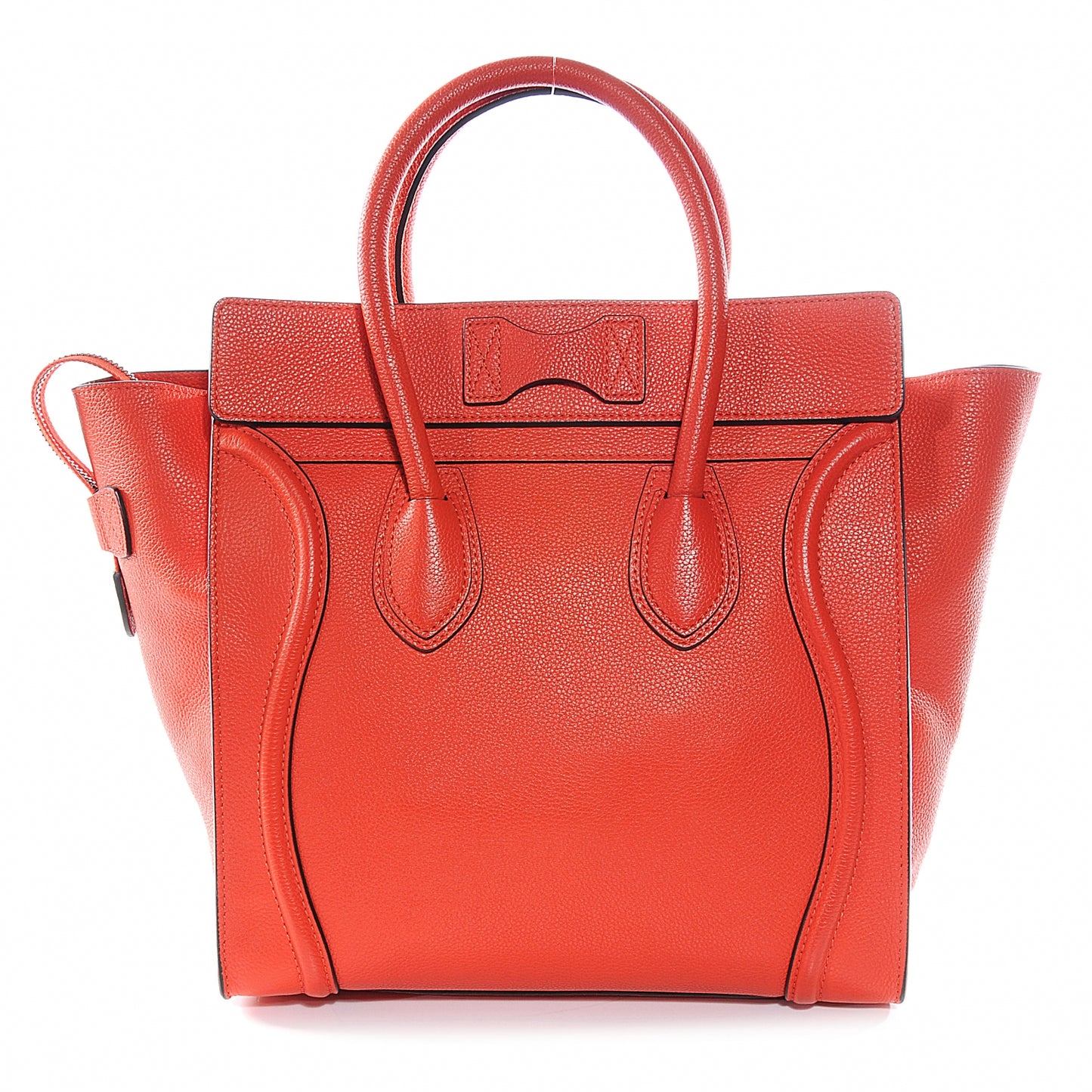 Drummed Calfskin Mini Luggage Bag Vermillion