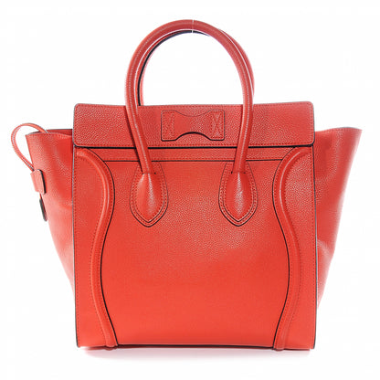 Celine Drummed Calfskin Mini Luggage Bag Vermillion 7 of 10