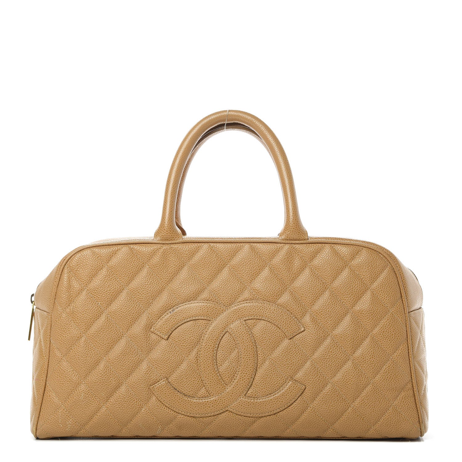 Chanel Caviar Quilted Large Bowler Bag Beige 1 of 20