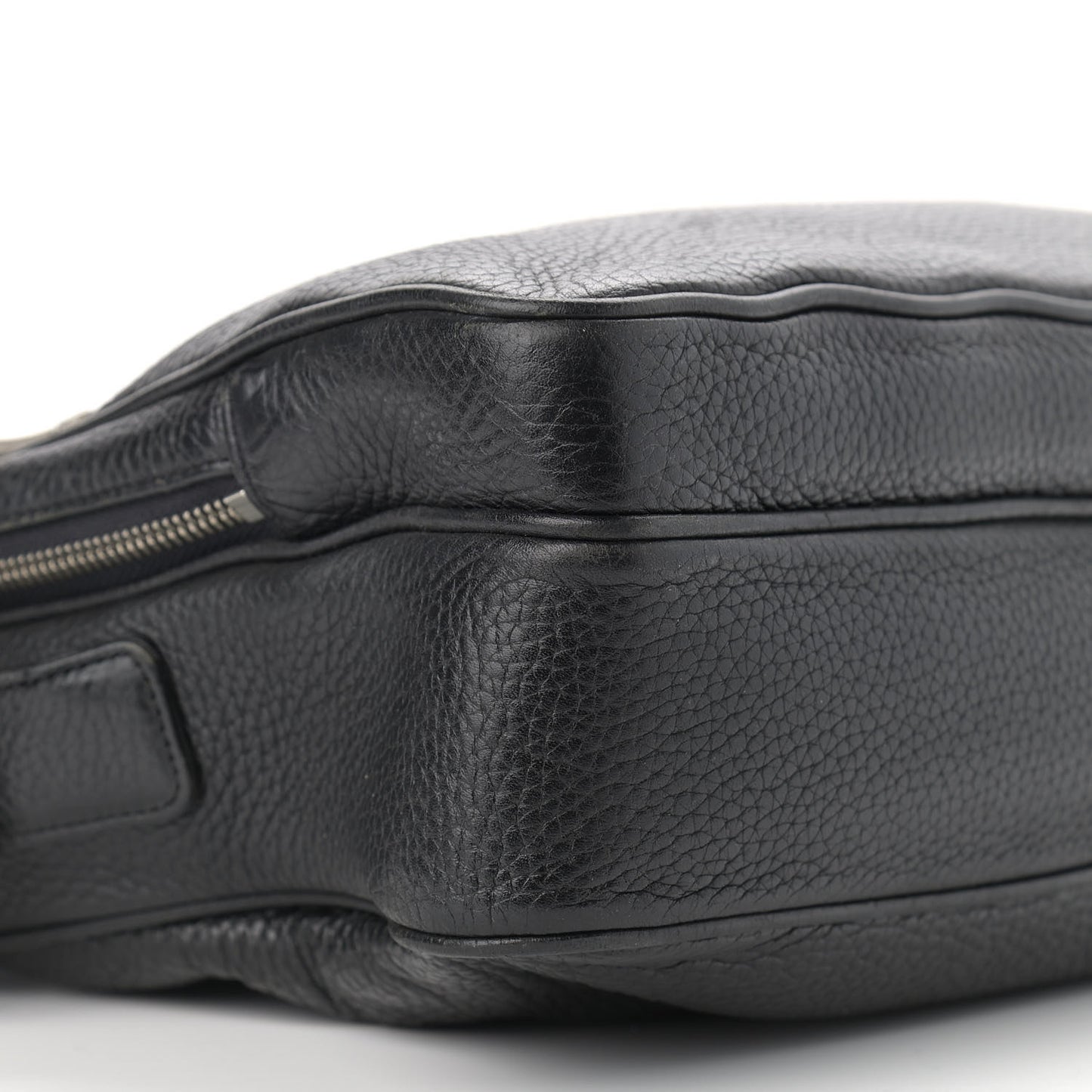 Grained Calfskin Medium Shoulder Bag Black