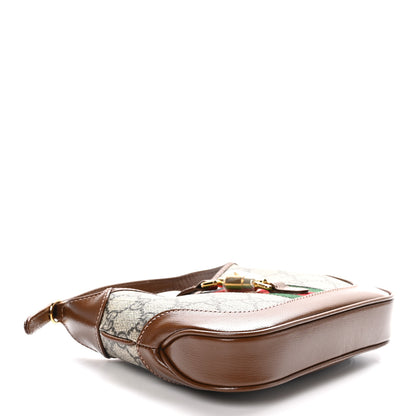 Gucci GG Supreme Monogram Azalea Calfskin Web Mini Jackie 1961 Hobo Beige Ebony Brown Sugar 4 of 10