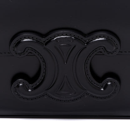 Celine Shiny Calfskin Cuir Triomphe Chain Shoulder Bag Black 8 of 10