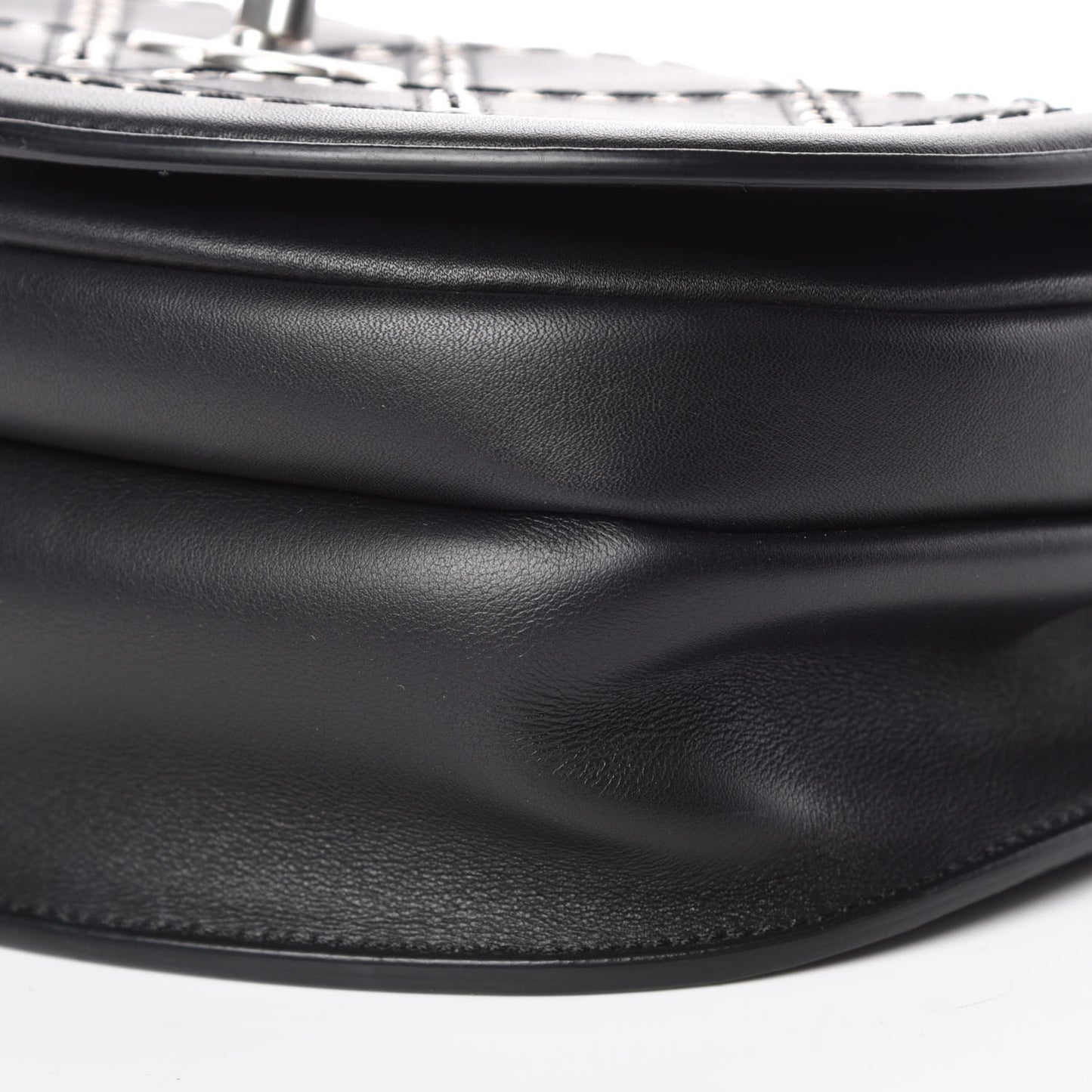 Calfskin Coco Eyelets Small Flap Bag Black