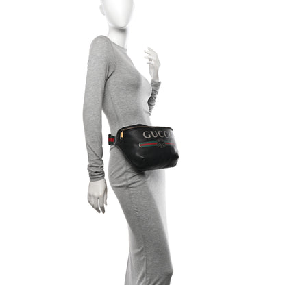 Gucci Grained Calfskin Logo Belt Bag Black 2 of 11