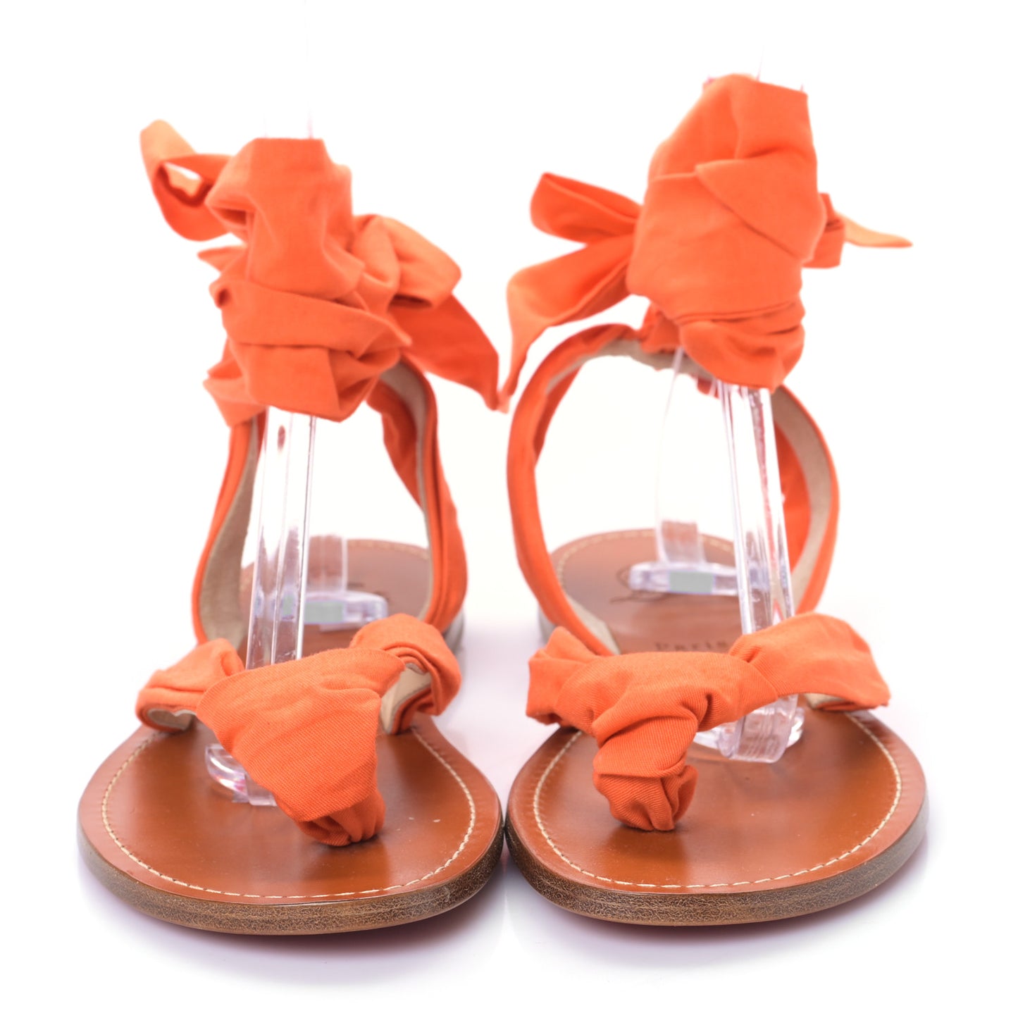 Gabardine Douce Du Desert Flat Sandals 41 Orange