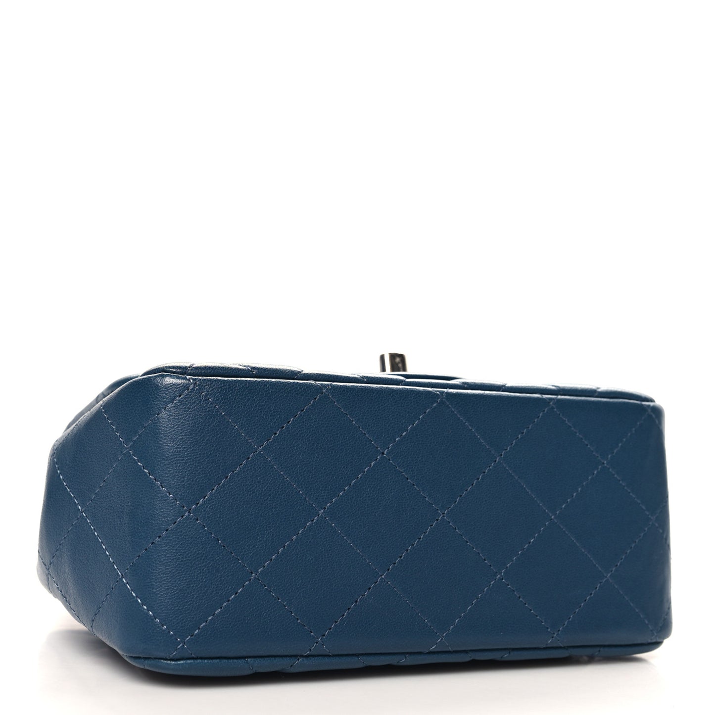 Lambskin Quilted Mini Square Flap Dark Blue