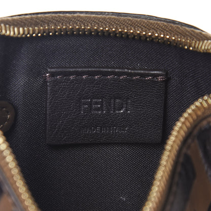 Fendi Vitello Soft F is Fendi Bi-Color FF 1974 Embossed Key Case Pouch Maya Black 7 of 9
