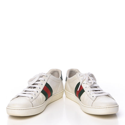 Gucci Calfskin Crocodile Web Womens Ace Sneakers 35 White Green 13 of 16
