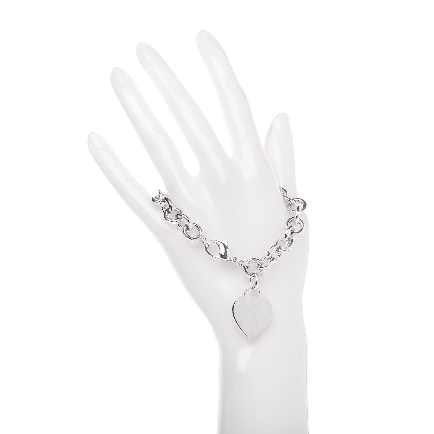 Tiffany Sterling Silver Heart Tag Charm Bracelet 2 of 5