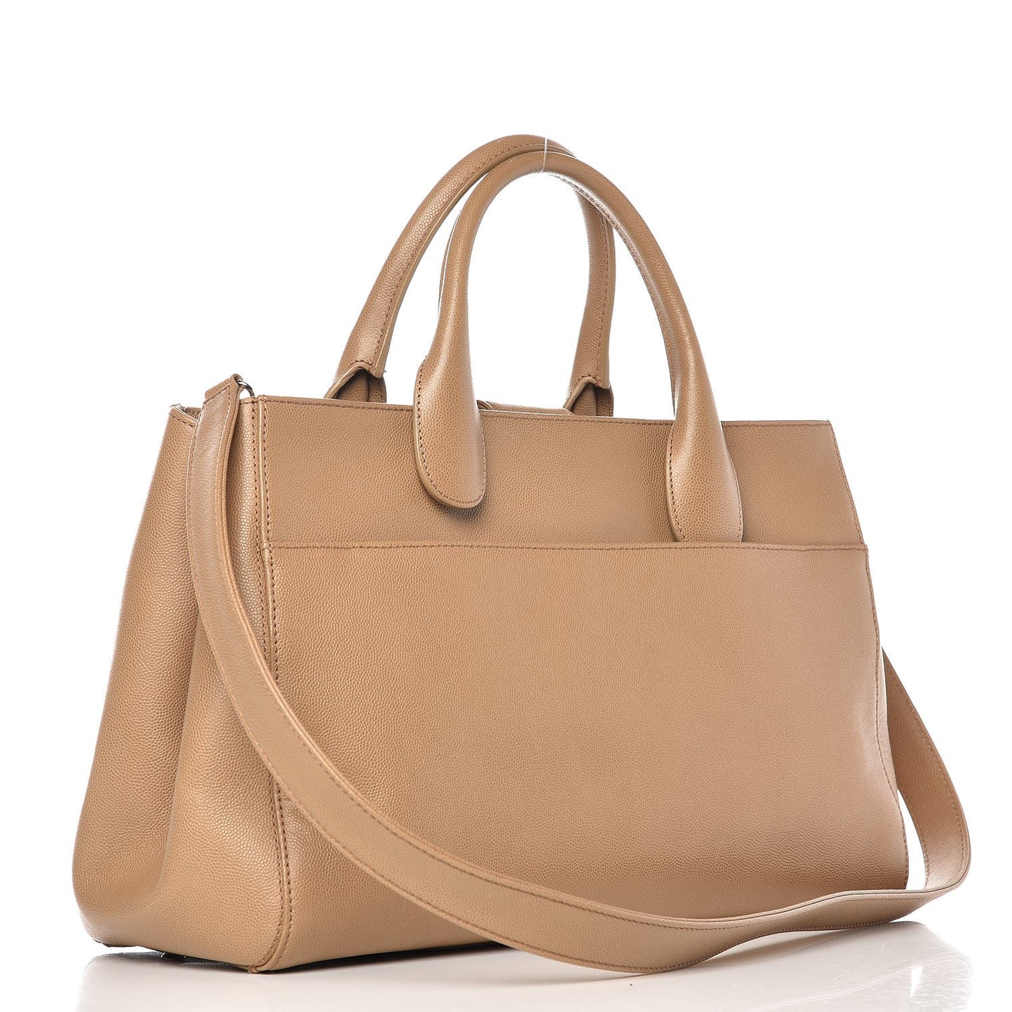 Caviar Medium Cerf Executive Shopper Tote Beige