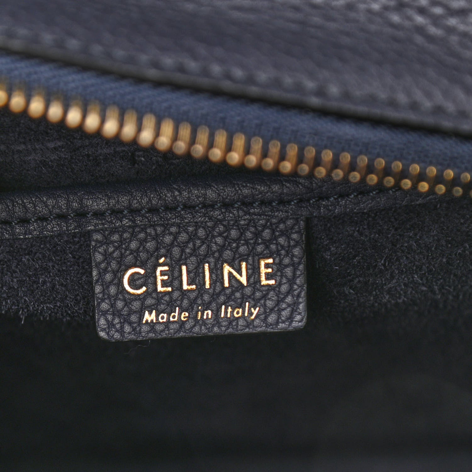 Celine Baby Drummed Calfskin Nano Luggage Navy Blue 6 of 10