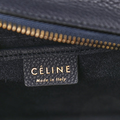Celine Baby Drummed Calfskin Nano Luggage Navy Blue 6 of 10