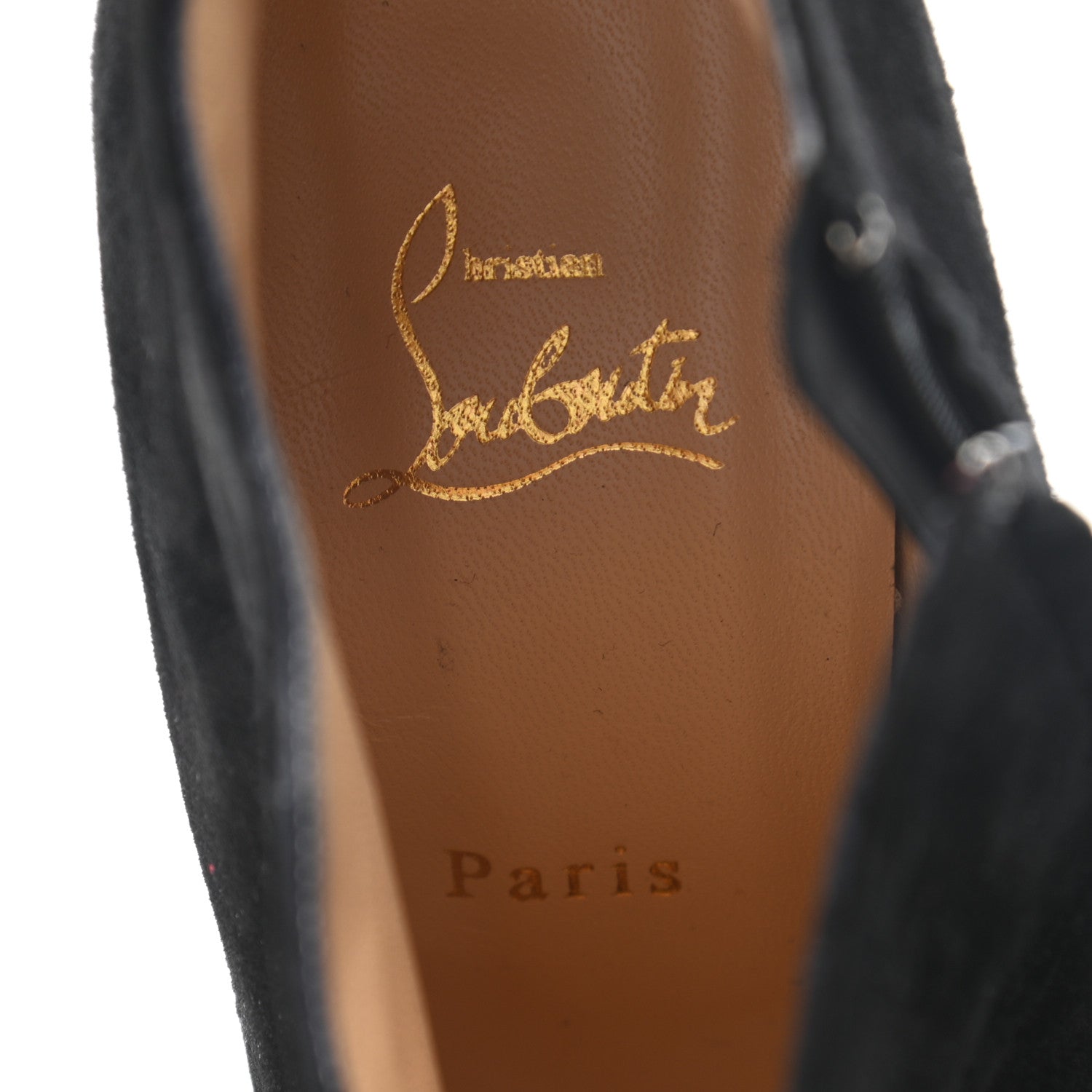 Christian Louboutin Suede Belle Zeppa 100 Wedge Ankle Boots 40.5 Black 12 of 13