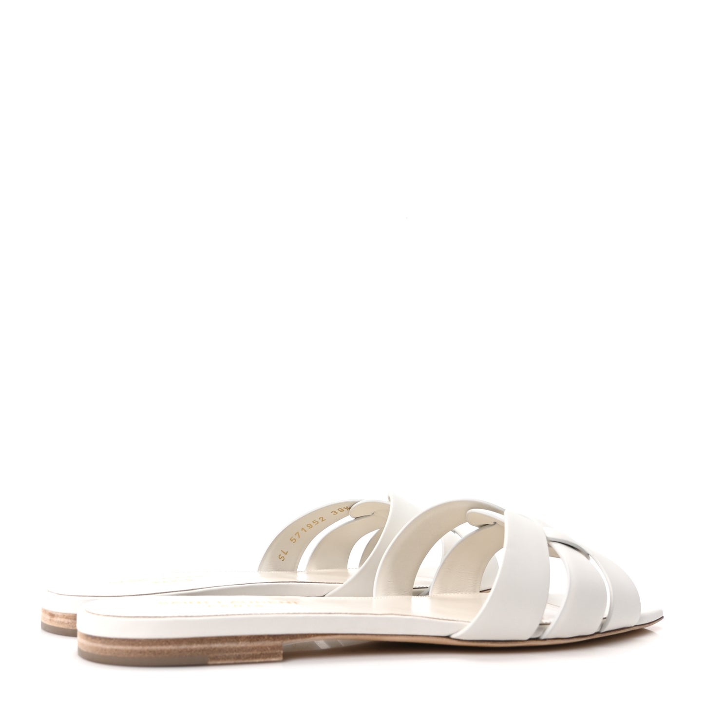 Calfskin Tribute 05 Slide Sandals 39.5 Porcellana