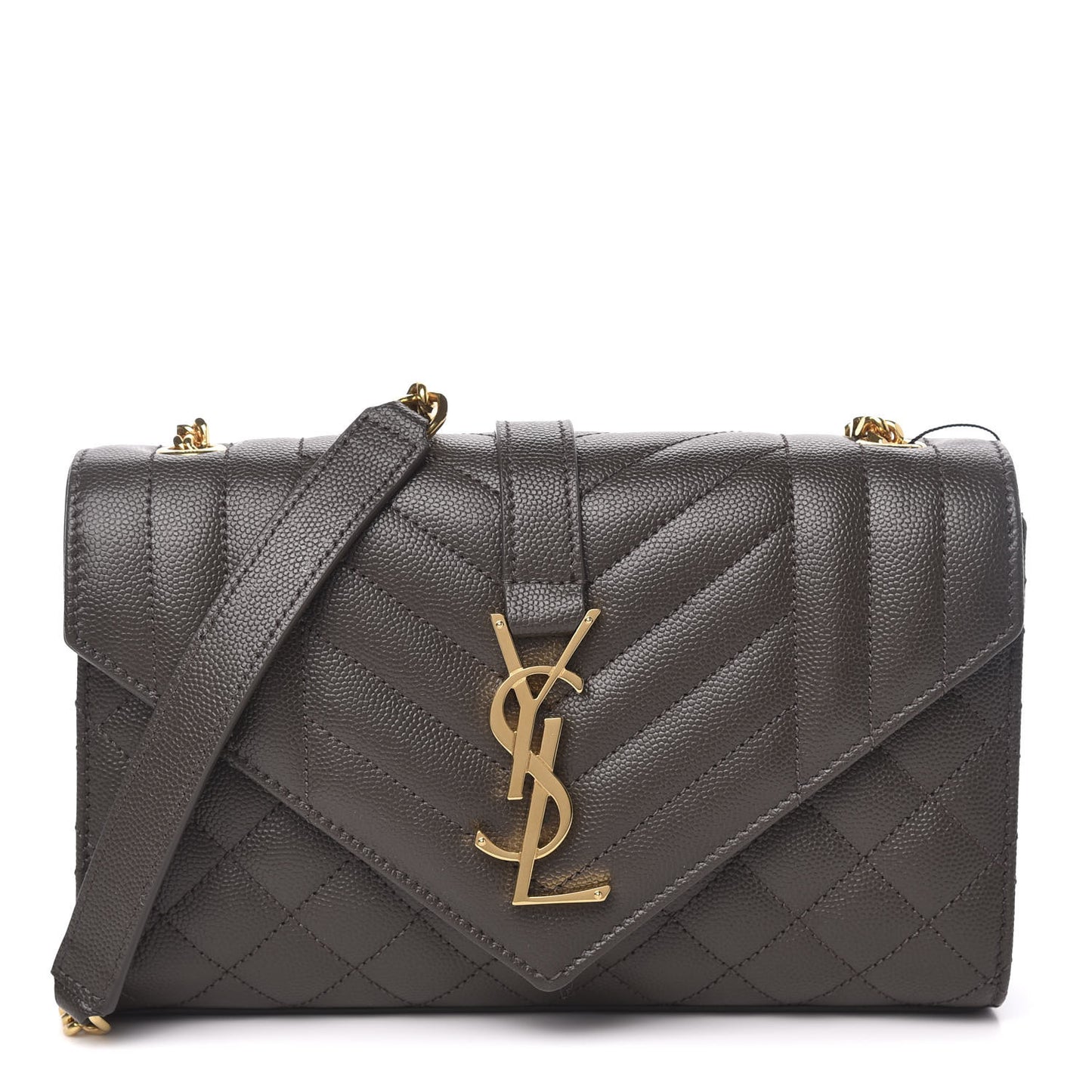 Grain De Poudre Textured Mixed Matelasse Triquilt Small Monogram Satchel Pebble