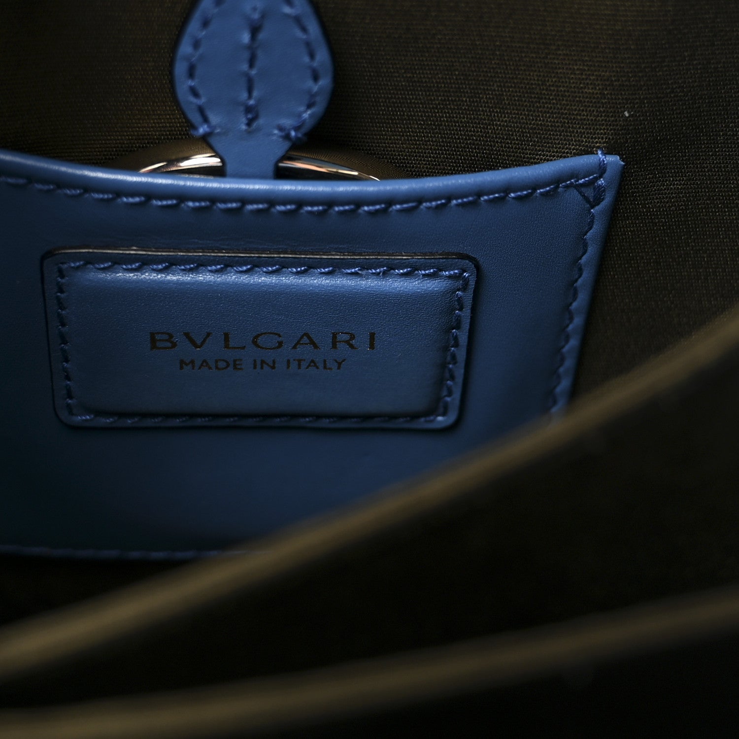 Bulgari Calfskin Serpenti Forever Top Handle Blue 7 of 10