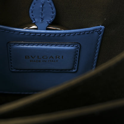 Bulgari Calfskin Serpenti Forever Top Handle Blue 7 of 10