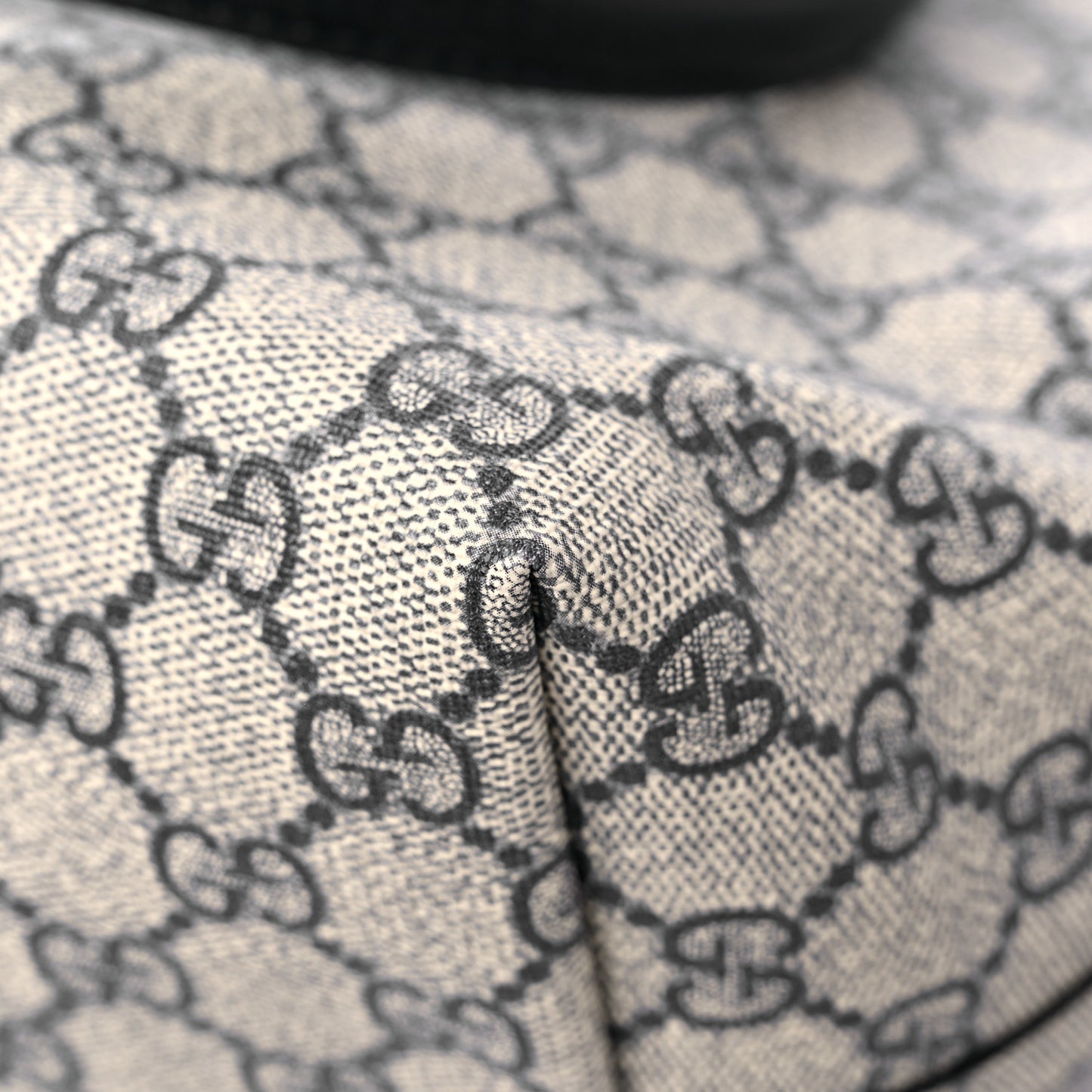 GG Supreme Monogram Textured Calfskin Web Medium Ophidia Shopping Tote Beige Blue