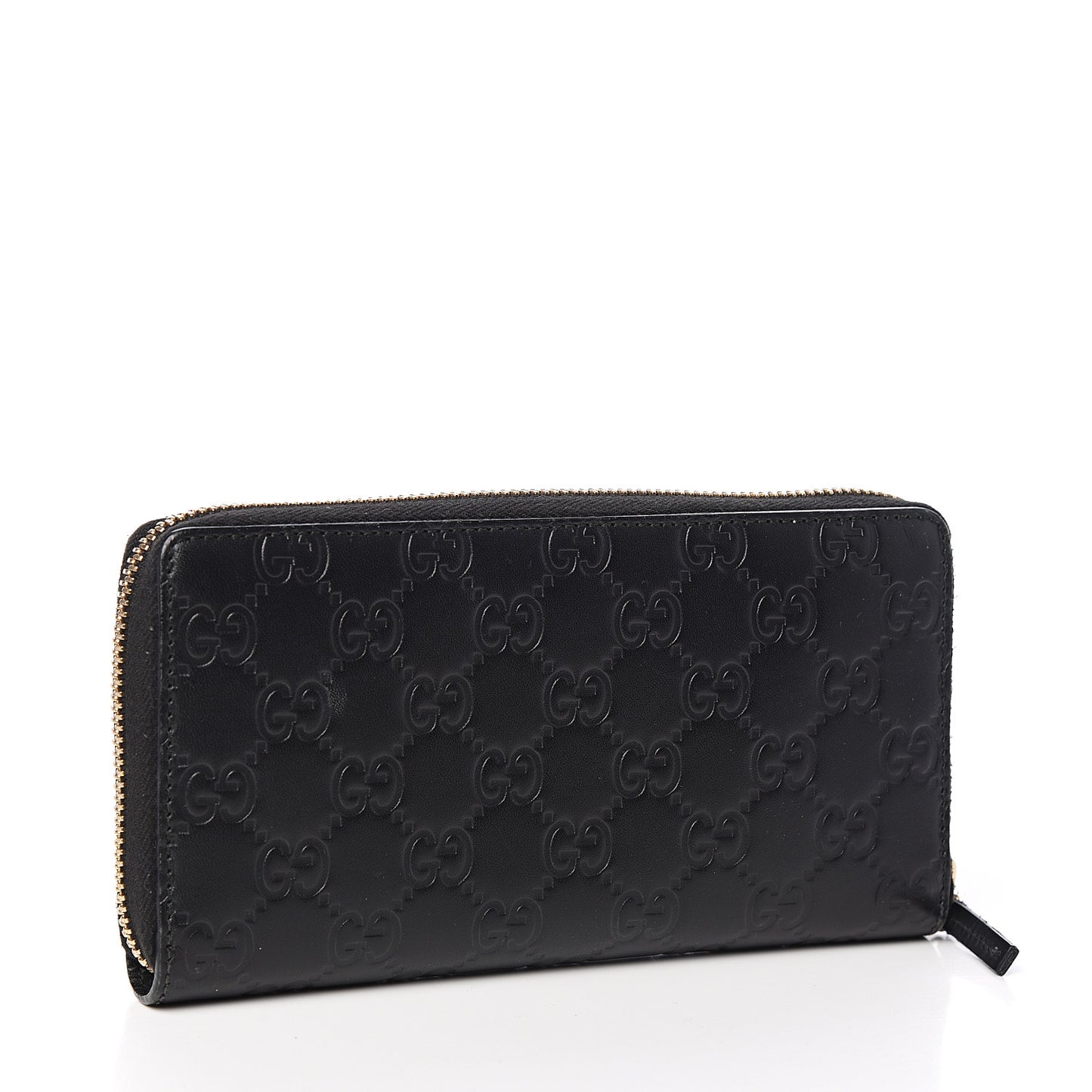 Guccissima Bow Zip Around Wallet Black