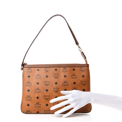 MCM Visetos Liz Shopper Tote Pouch Cognac 2 of 6