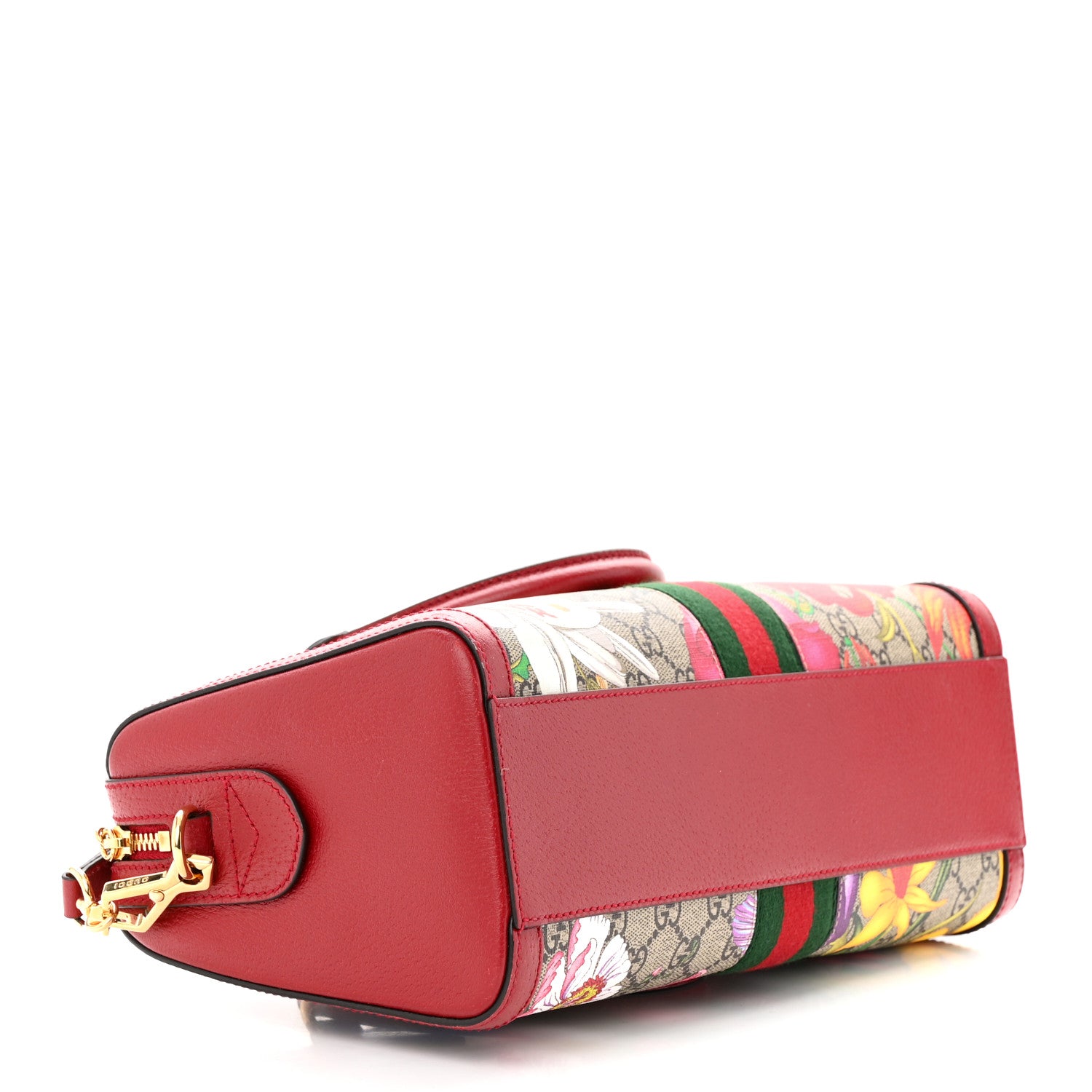 Gucci GG Supreme Monogram Flora Web Medium Ophidia Boston Red 4 of 11