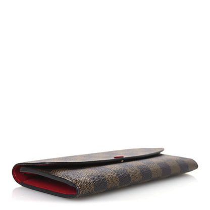 Louis Vuitton Damier Ebene Emilie Wallet Red 4 of 8