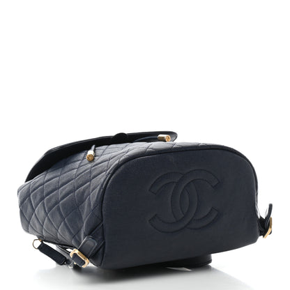Chanel Caviar Quilted Filigree Backpack Navy 4 of 9