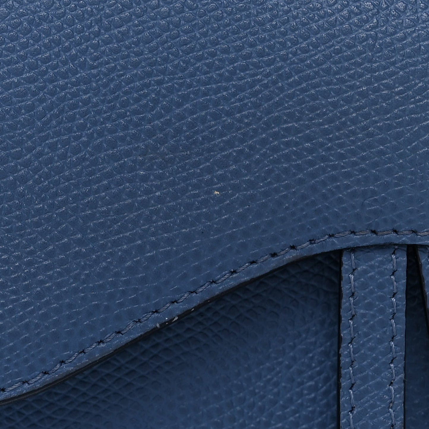 Grained Calfskin Saddle Belt Bag Denim Blue