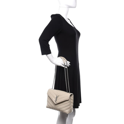 Saint Laurent Calfskin Y Quilted Monogram Small Loulou Chain Satchel Ivory 2 of 11