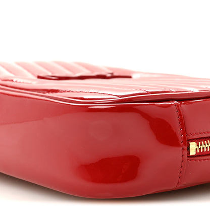 Saint Laurent Patent Calfskin Matelasse Monogram Mini Lou Camera Bag Eros Red 10 of 12