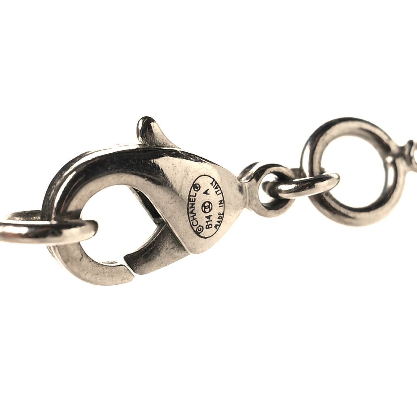 Pearl Twisted CC Drop Necklace Silver
