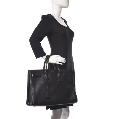 Saint Laurent Calfskin Large Sac De Jour Carryall Black 2 of 9