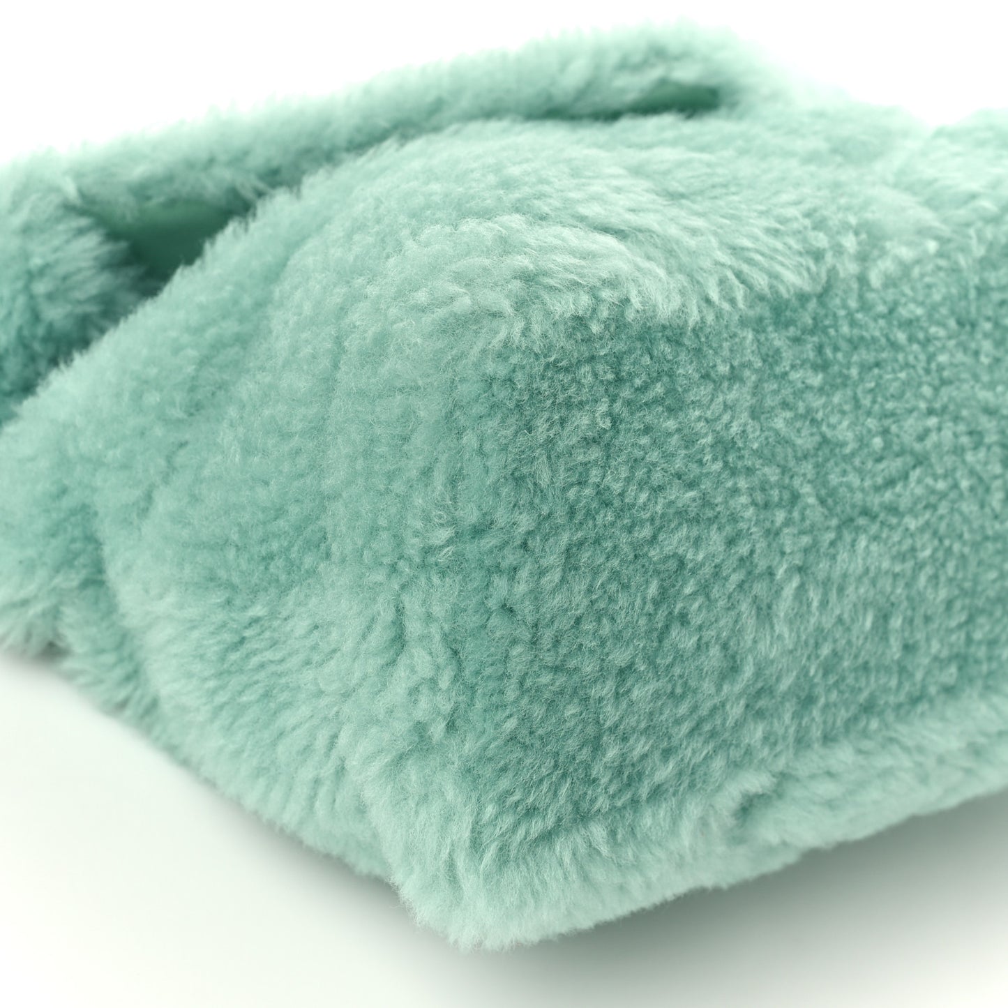 Merino Shearling Lambskin Quilted Small Loulou Puffer Monogram Chain Satchel Iced Mint