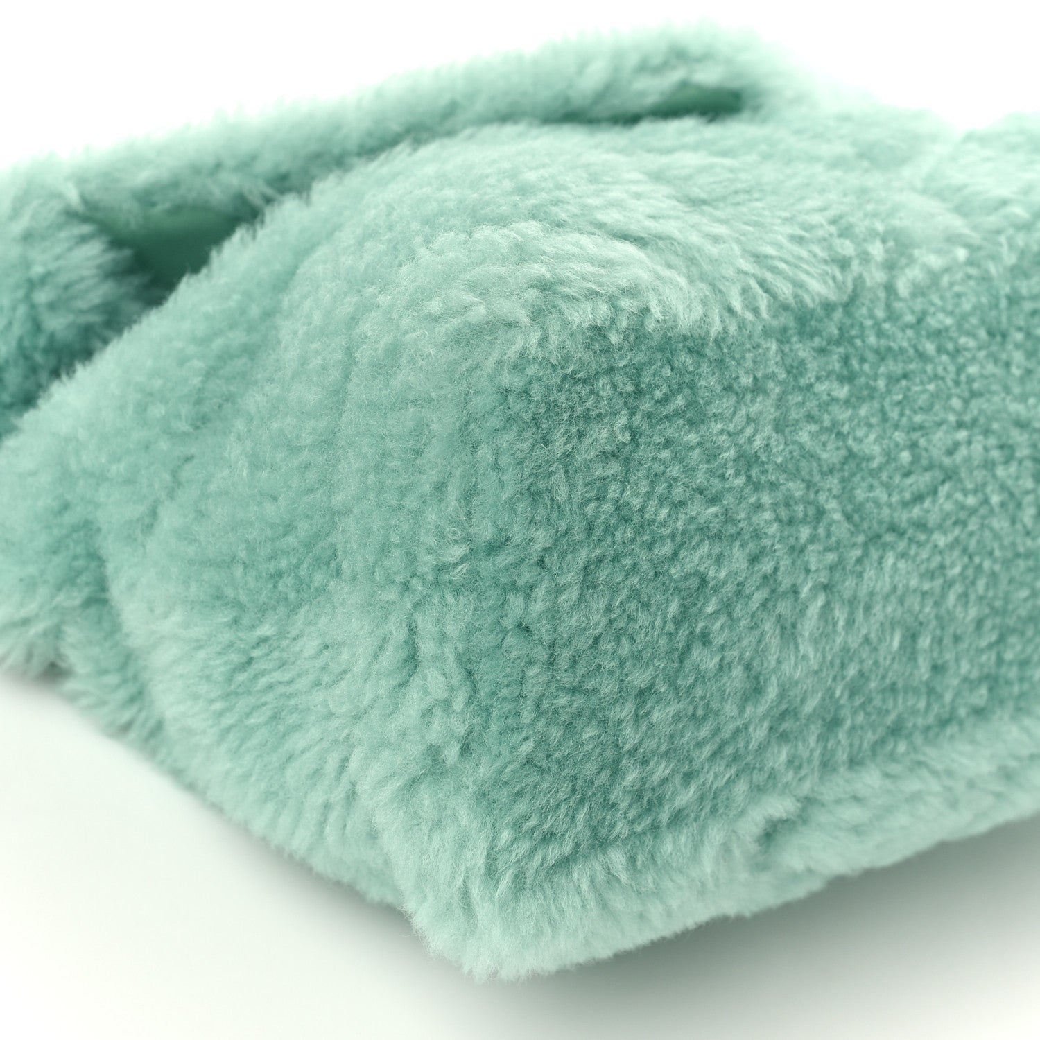 Saint Laurent Merino Shearling Lambskin Quilted Small Loulou Puffer Monogram Chain Satchel Iced Mint 6 of 7