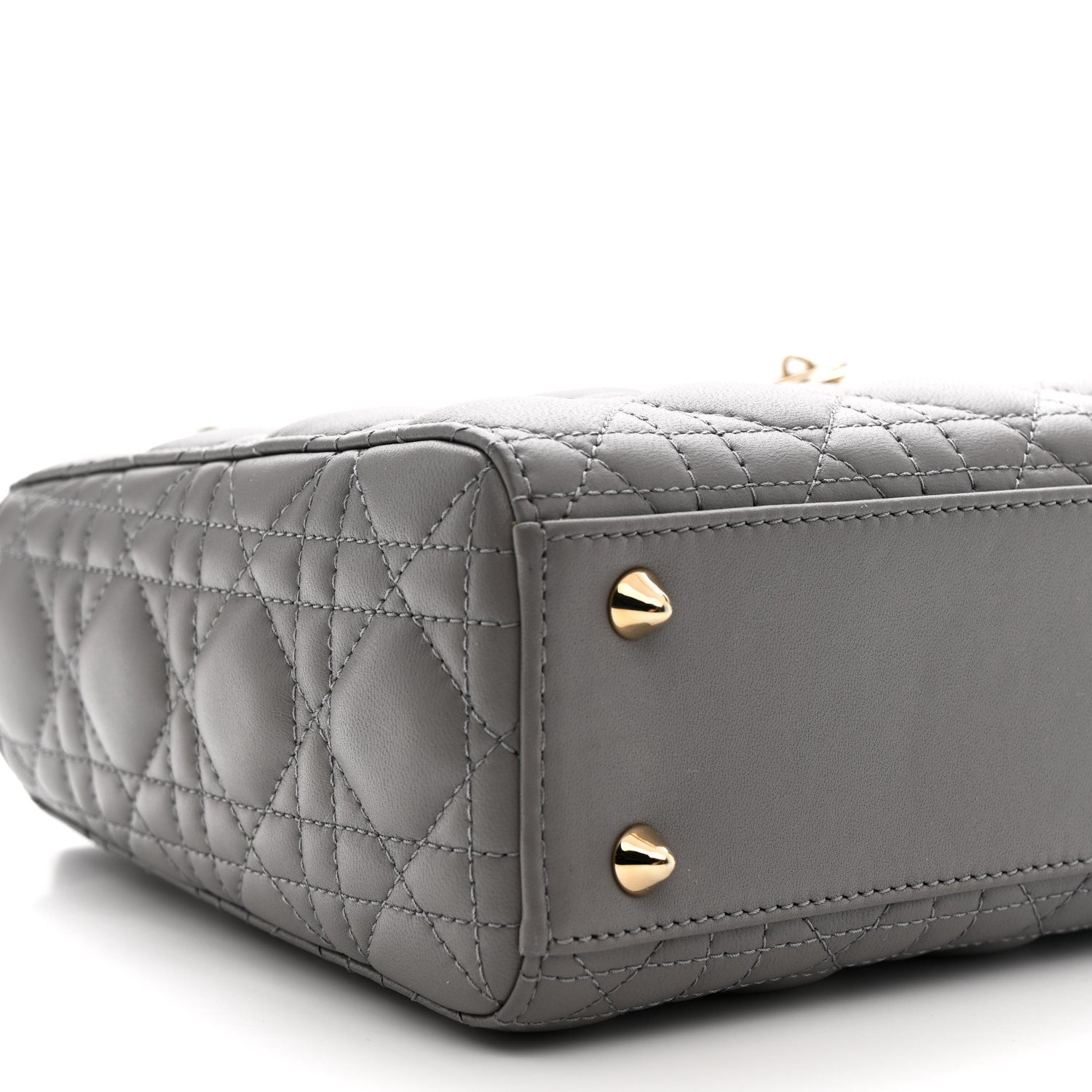 Christian Dior Lambskin Cannage Small My ABCDior Lady Dior Grey 9 of 11