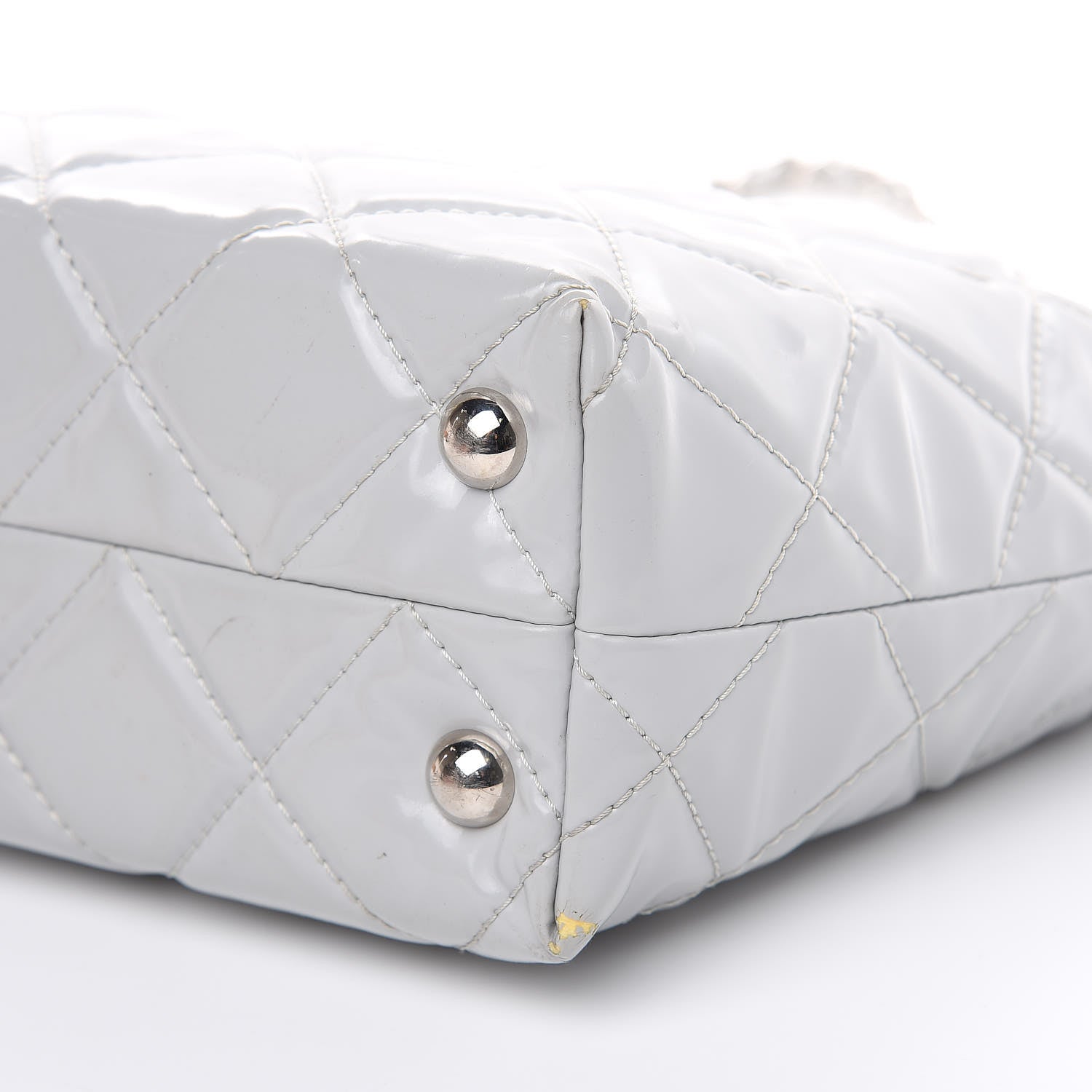 Chanel Vinyl Quilted In The Business North South Tote Light Grey 10 of 21