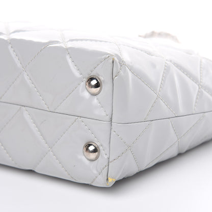 Chanel Vinyl Quilted In The Business North South Tote Light Grey 10 of 21